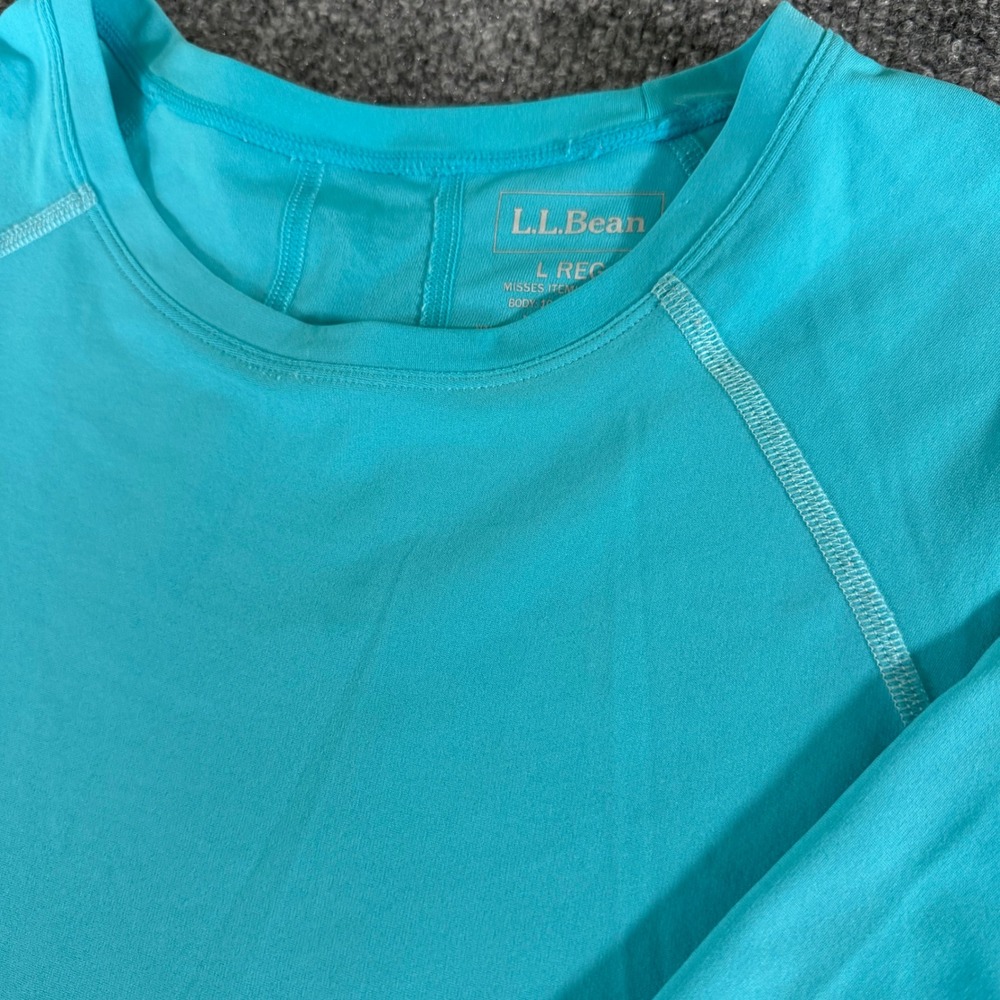 L.L. Bean Sun Shirt Women L Blue UPF 50+ Performance Polyester Active Top 280657 - Picture 4 of 7